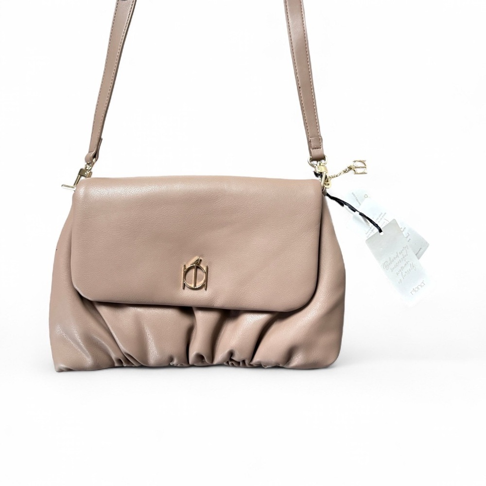 Riona Vegan Nude Leather Nude Shoulder Crossbody Bag Peta Approved Vegan NWT
